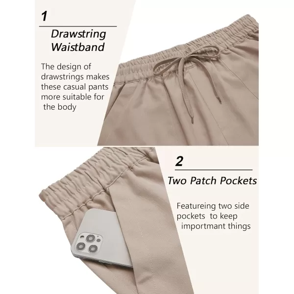 COOFANDY Mens Linen Casual Pants Lightweight Drawstring Beach Pants Elastic Waist Yoga Summer Trousers