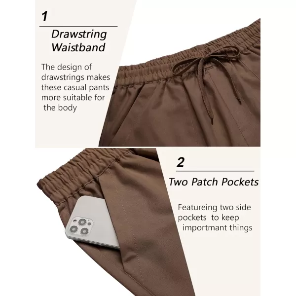COOFANDY Mens Linen Casual Pants Lightweight Drawstring Beach Pants Elastic Waist Yoga Summer Trousers
