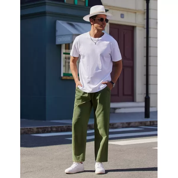 COOFANDY Mens Linen Casual Pants Lightweight Drawstring Beach Pants Elastic Waist Yoga Summer Trousers