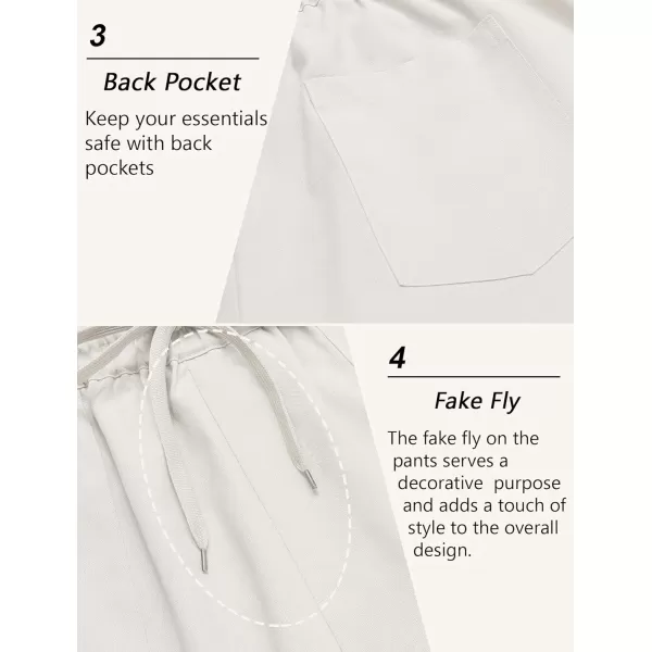 COOFANDY Mens Linen Casual Pants Lightweight Drawstring Beach Pants Elastic Waist Yoga Summer Trousers