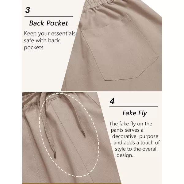 COOFANDY Mens Linen Casual Pants Lightweight Drawstring Beach Pants Elastic Waist Yoga Summer Trousers