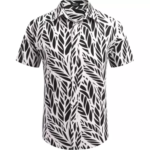 COOFANDY Men's Linen Casual Short Sleeve Shirts Button Down Summer Beach Shirt