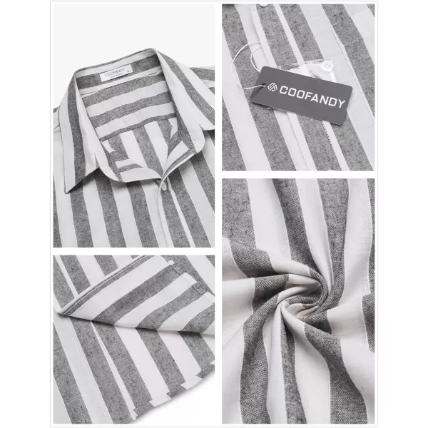 COOFANDY Men's Linen Casual Short Sleeve Shirts Button Down Summer Beach Shirt