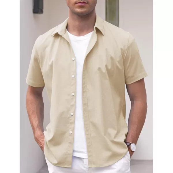 COOFANDY Men's Linen Casual Short Sleeve Shirts Button Down Summer Beach Shirt