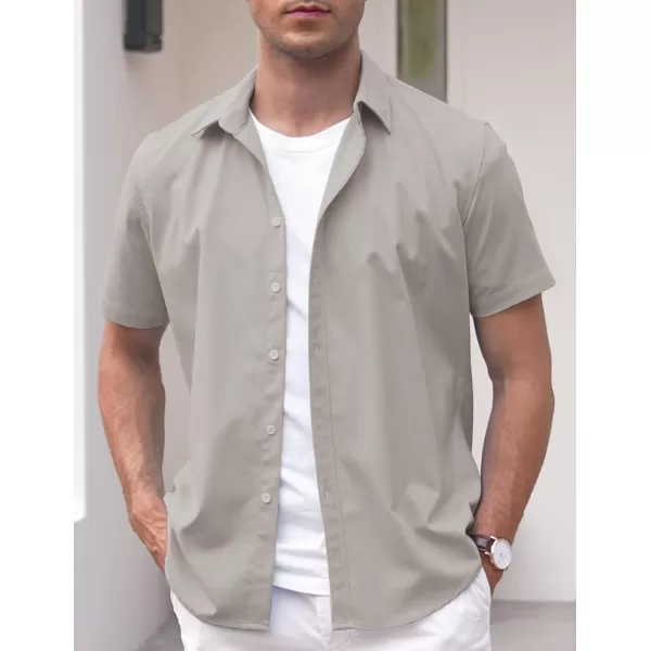 COOFANDY Men's Linen Casual Short Sleeve Shirts Button Down Summer Beach Shirt