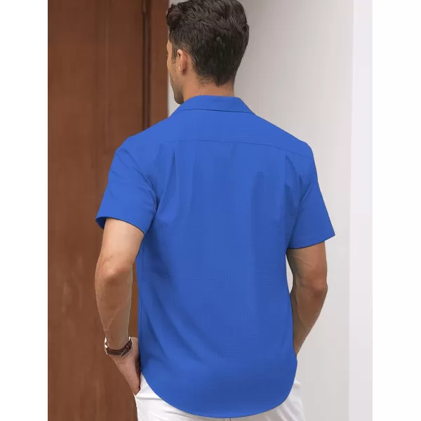 COOFANDY Men's Linen Casual Short Sleeve Shirts Button Down Summer Beach Shirt