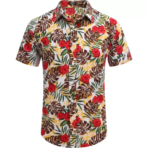 COOFANDY Men's Linen Casual Short Sleeve Shirts Button Down Summer Beach Shirt