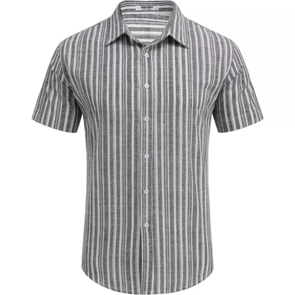 COOFANDY Men's Linen Casual Short Sleeve Shirts Button Down Summer Beach Shirt