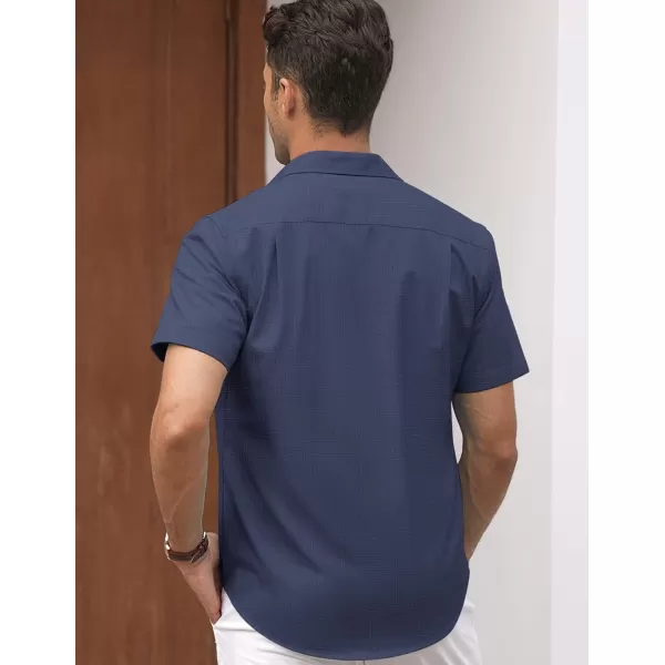 COOFANDY Men's Linen Casual Short Sleeve Shirts Button Down Summer Beach Shirt