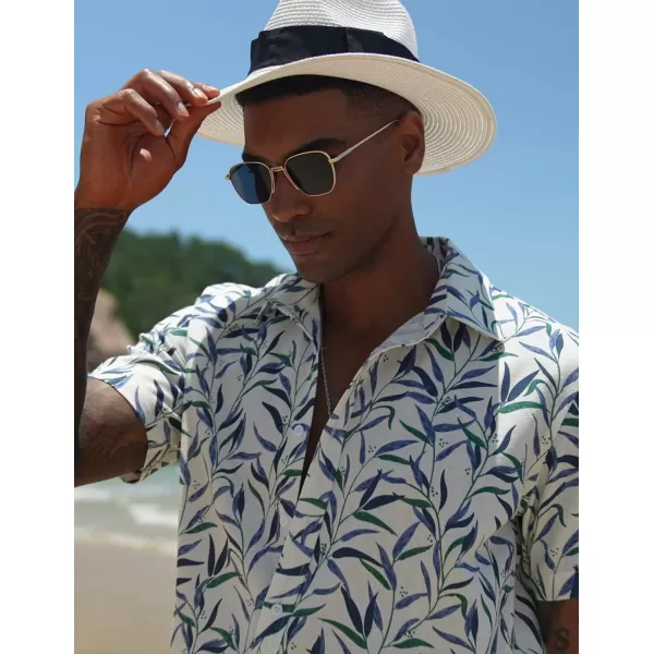 COOFANDY Men's Linen Casual Short Sleeve Shirts Button Down Summer Beach Shirt