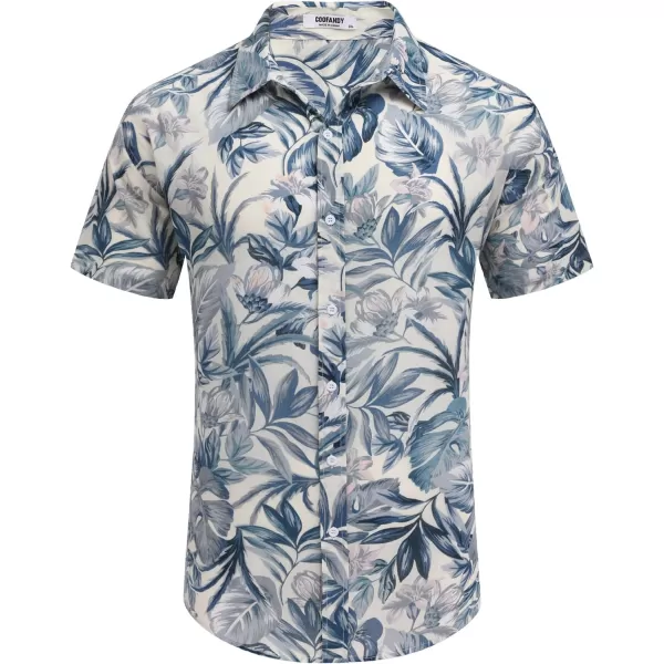 COOFANDY Men's Linen Casual Short Sleeve Shirts Button Down Summer Beach Shirt