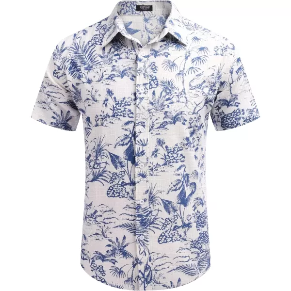 COOFANDY Men's Linen Casual Short Sleeve Shirts Button Down Summer Beach Shirt