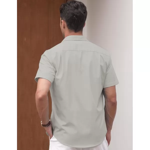 COOFANDY Men's Linen Casual Short Sleeve Shirts Button Down Summer Beach Shirt