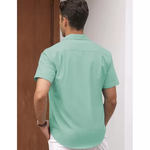 COOFANDY Men's Linen Casual Short Sleeve Shirts Button Down Summer Beach Shirt
