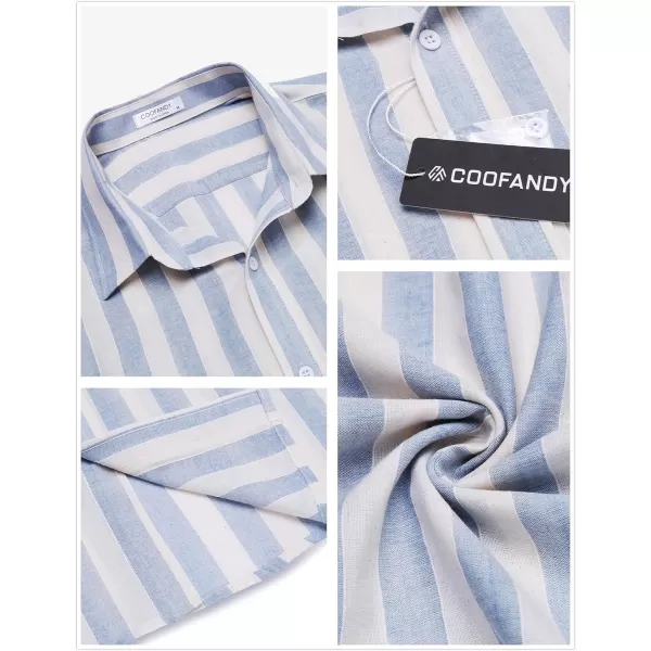 COOFANDY Men's Linen Casual Short Sleeve Shirts Button Down Summer Beach Shirt