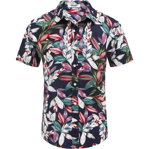 COOFANDY Men's Linen Casual Short Sleeve Shirts Button Down Summer Beach Shirt