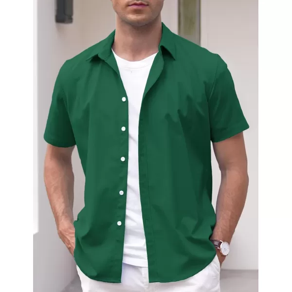 COOFANDY Men's Linen Casual Short Sleeve Shirts Button Down Summer Beach Shirt