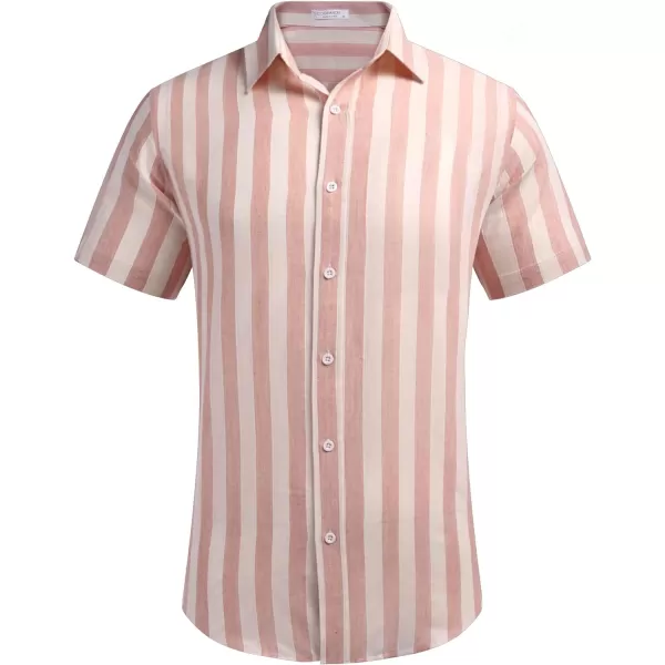 COOFANDY Men's Linen Casual Short Sleeve Shirts Button Down Summer Beach Shirt