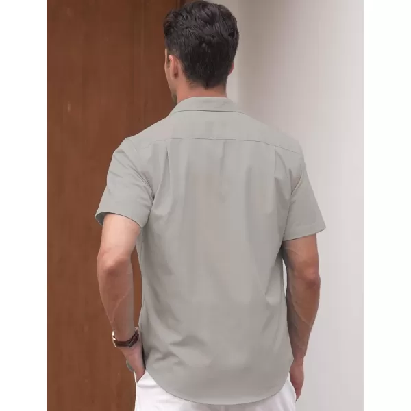 COOFANDY Men's Linen Casual Short Sleeve Shirts Button Down Summer Beach Shirt