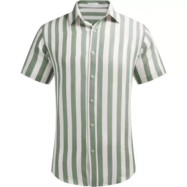 COOFANDY Men's Linen Casual Short Sleeve Shirts Button Down Summer Beach Shirt