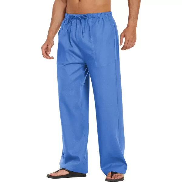 COOFANDY Mens Linen Drawstring Pants Elastic Waist Lightweight Trouser Casual Yoga Summer Beach Pant