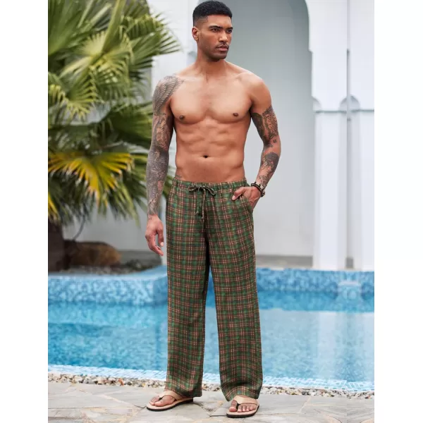 COOFANDY Mens Linen Drawstring Pants Elastic Waist Lightweight Trouser Casual Yoga Summer Beach Pant