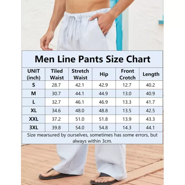 COOFANDY Mens Linen Drawstring Pants Elastic Waist Lightweight Trouser Casual Yoga Summer Beach Pant