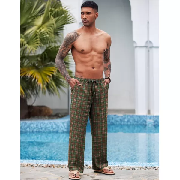 COOFANDY Mens Linen Drawstring Pants Elastic Waist Lightweight Trouser Casual Yoga Summer Beach Pant