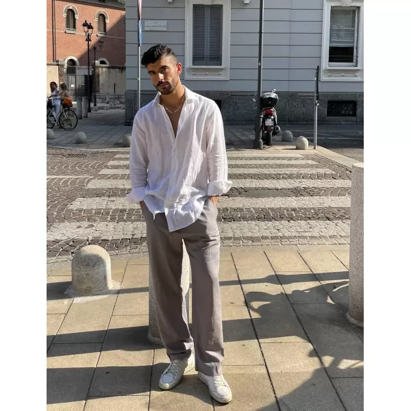 COOFANDY Mens Linen Drawstring Pants Elastic Waist Lightweight Trouser Casual Yoga Summer Beach Pant