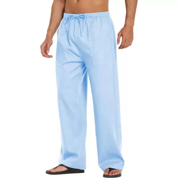 COOFANDY Mens Linen Drawstring Pants Elastic Waist Lightweight Trouser Casual Yoga Summer Beach Pant