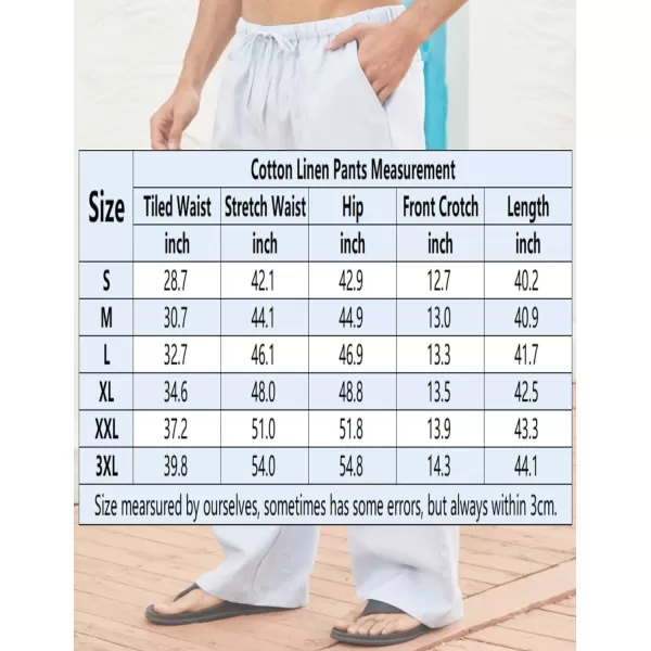COOFANDY Mens Linen Drawstring Pants Elastic Waist Lightweight Trouser Casual Yoga Summer Beach Pant