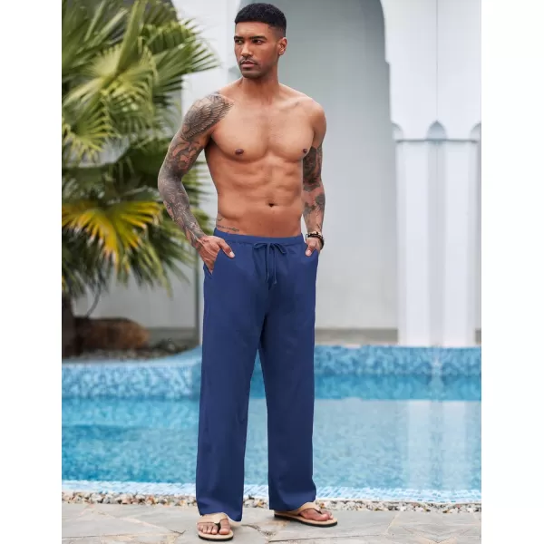 COOFANDY Mens Linen Drawstring Pants Elastic Waist Lightweight Trouser Casual Yoga Summer Beach Pant