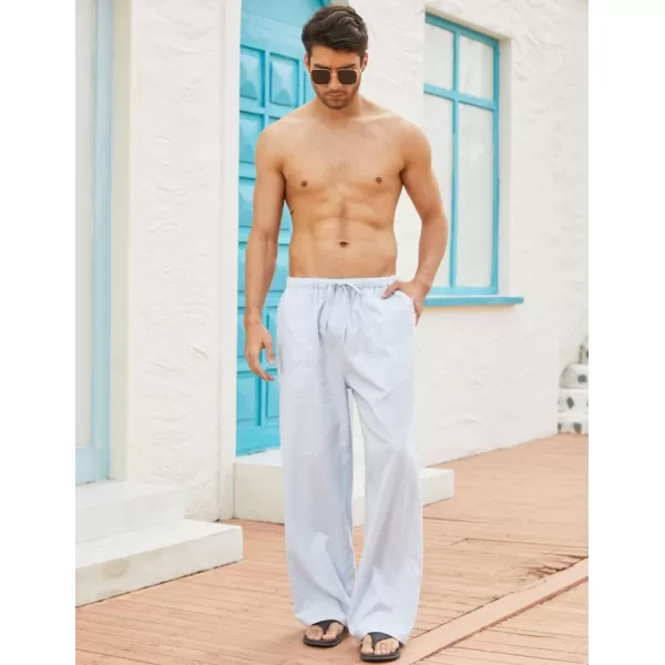 COOFANDY Mens Linen Drawstring Pants Elastic Waist Lightweight Trouser Casual Yoga Summer Beach Pant