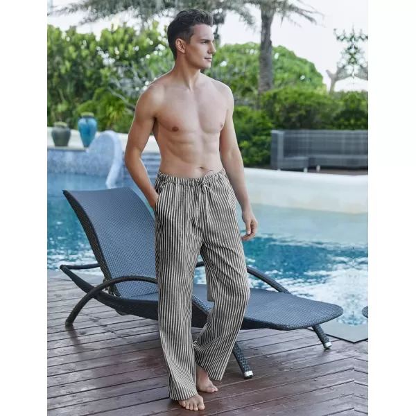 COOFANDY Mens Linen Drawstring Pants Elastic Waist Lightweight Trouser Casual Yoga Summer Beach Pant