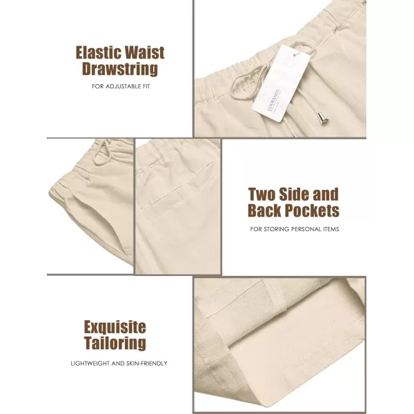 COOFANDY Men's Linen Harem Capri Pants Casual Lightweight Drawstring Yoga Pants Baggy 3/4 Beach Trousers