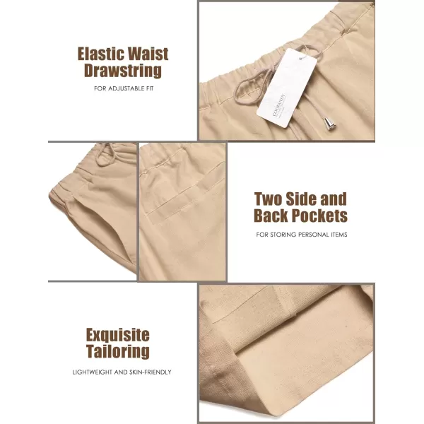 COOFANDY Men's Linen Harem Capri Pants Casual Lightweight Drawstring Yoga Pants Baggy 3/4 Beach Trousers