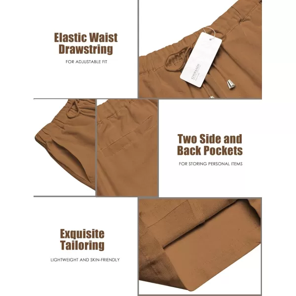 COOFANDY Men's Linen Harem Capri Pants Casual Lightweight Drawstring Yoga Pants Baggy 3/4 Beach Trousers