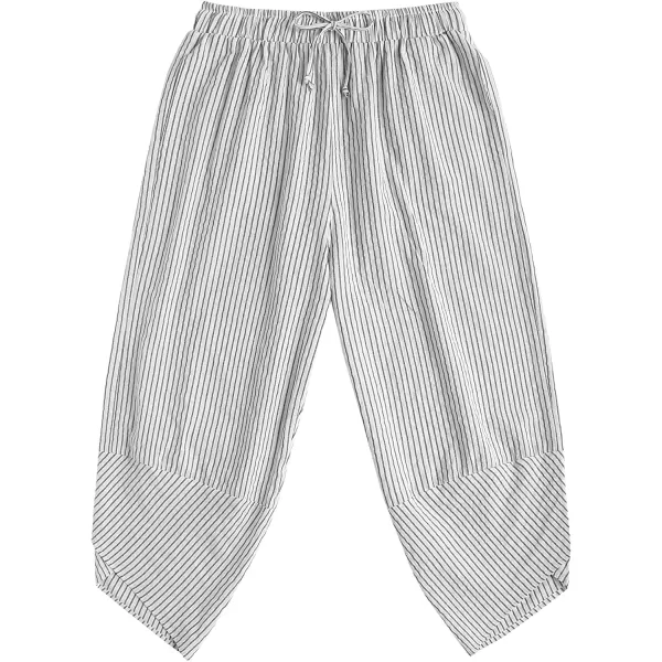 COOFANDY Men's Linen Harem Capri Pants Lightweight Loose 3/4 Shorts Drawstring Elastic Waist Casual Beach Yoga Trousers