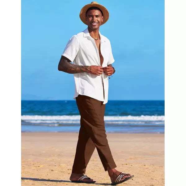COOFANDY Men's Linen Harem Drawstring Pants Casual Elastic Waist Lightweight Trouser Hippie Summer Beach Yoga Pants