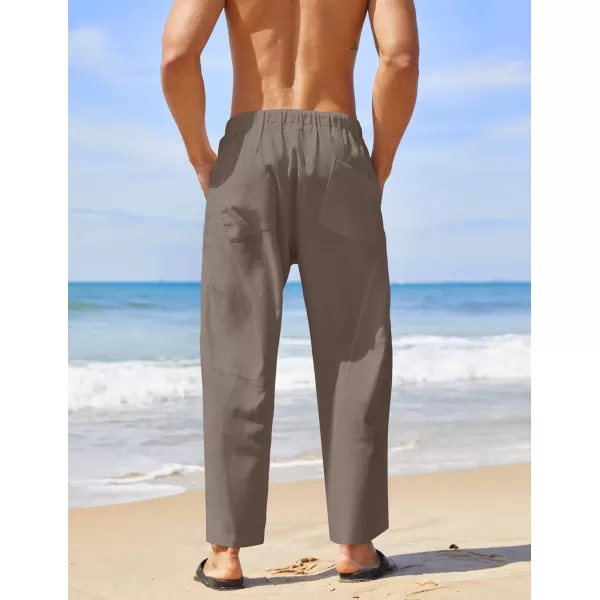 COOFANDY Men's Linen Harem Drawstring Pants Casual Elastic Waist Lightweight Trouser Hippie Summer Beach Yoga Pants