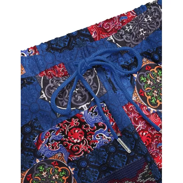 COOFANDY Men's Linen Harem Drawstring Pants Casual Elastic Waist Lightweight Trouser Hippie Summer Beach Yoga Pants