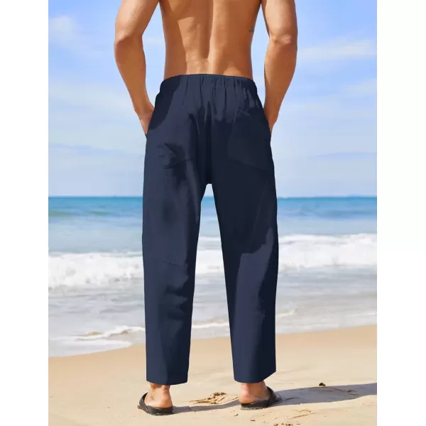 COOFANDY Men's Linen Harem Drawstring Pants Casual Elastic Waist Lightweight Trouser Hippie Summer Beach Yoga Pants