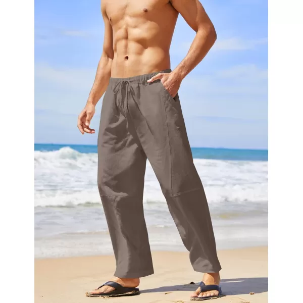 COOFANDY Men's Linen Harem Drawstring Pants Casual Elastic Waist Lightweight Trouser Hippie Summer Beach Yoga Pants