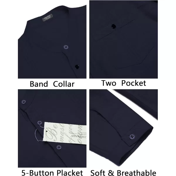 COOFANDY Men's Linen Henley Shirt Long Sleeve Casual Hippie Cotton Beach T-Shirts