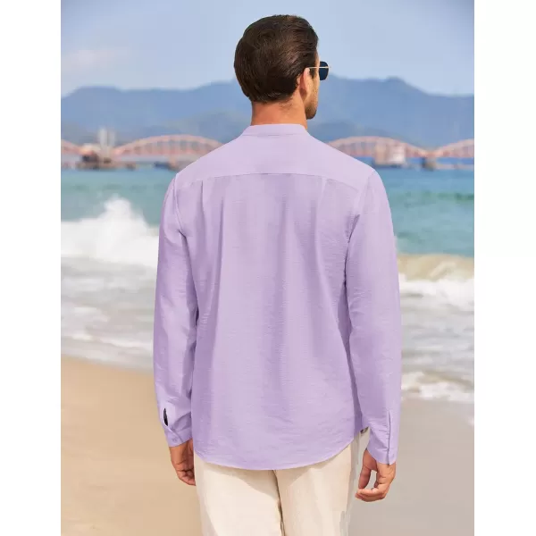 COOFANDY Men's Linen Henley Shirt Long Sleeve Casual Hippie Cotton Beach T-Shirts