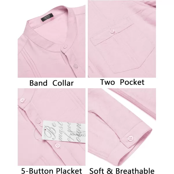 COOFANDY Men's Linen Henley Shirt Long Sleeve Casual Hippie Cotton Beach T-Shirts