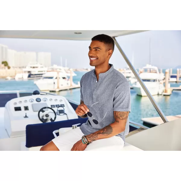 COOFANDY Men's Linen Henley Shirt Short Sleeve Casual Summer Beach Hippie T Shirts