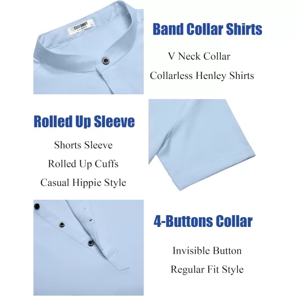 COOFANDY Men's Linen Henley Shirt Short Sleeve Casual Summer Beach Hippie T Shirts
