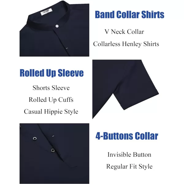 COOFANDY Men's Linen Henley Shirt Short Sleeve Casual Summer Beach Hippie T Shirts