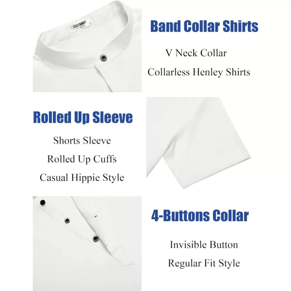 COOFANDY Men's Linen Henley Shirt Short Sleeve Casual Summer Beach Hippie T Shirts